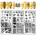 PH PandaHall 3pcs Honeycomb Nail Stamping Plates set
