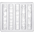 Lasuroa bow nail charm mold front view showing multiple transparent 3D bow design cavities.