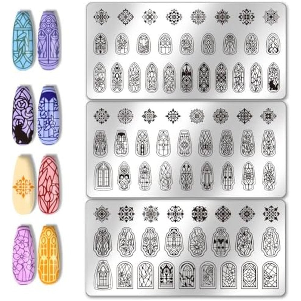 PH PandaHall glass window nail art templates set front view
