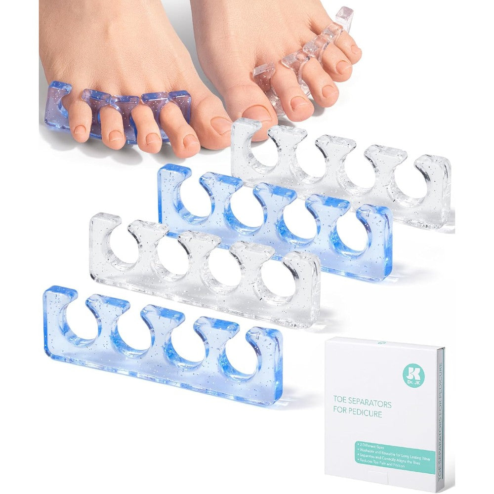 Dr. JK Gel Toe Separators 2 pairs blue and clear front view