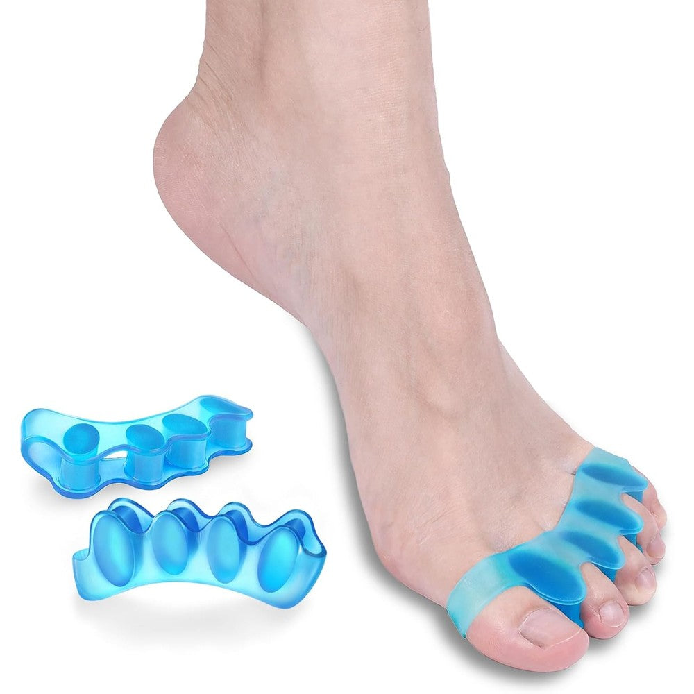 SNOQ Silicone Toe Separators 2 Pack front view blue
