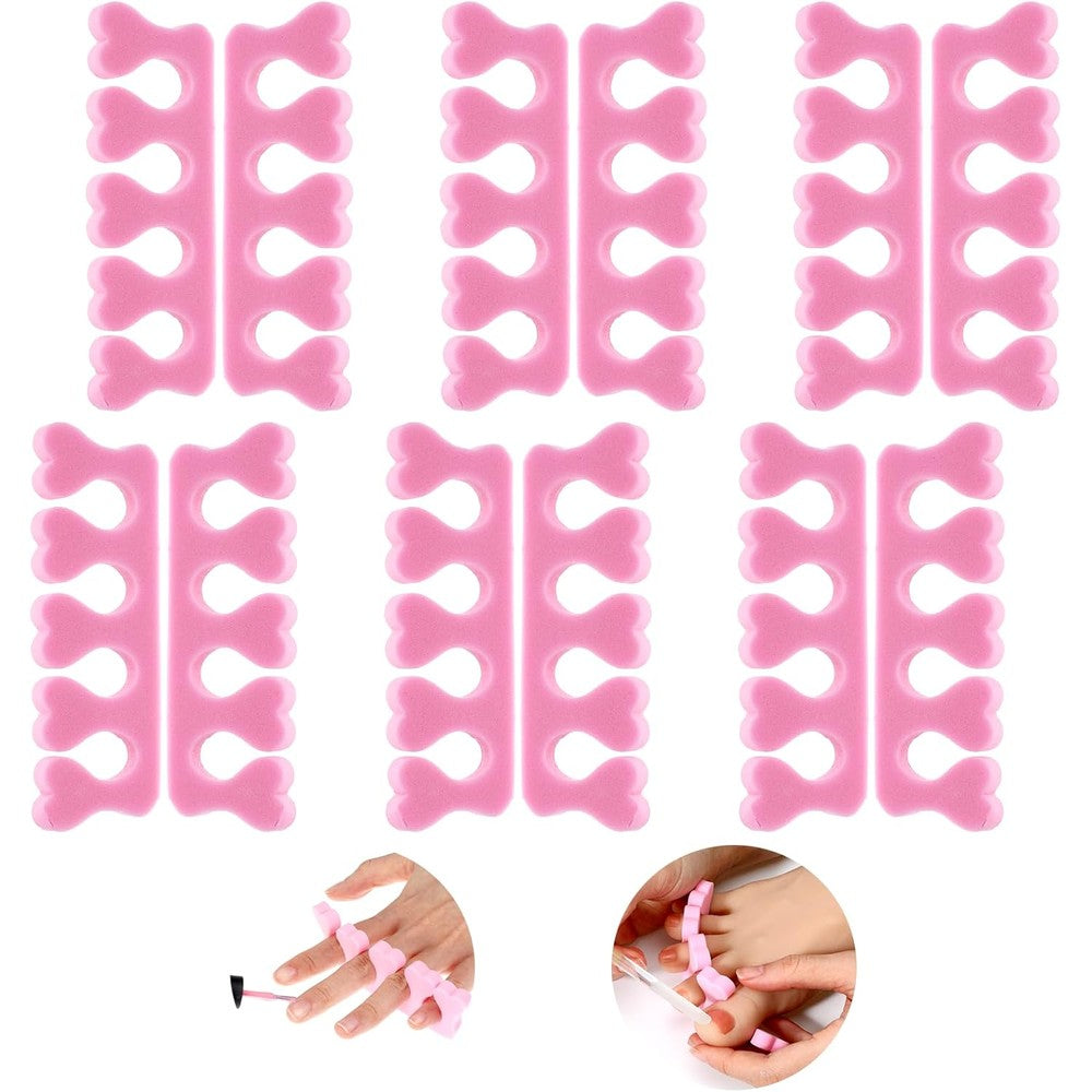Piriuuo 12 pieces sponge toe separators set for pedicure