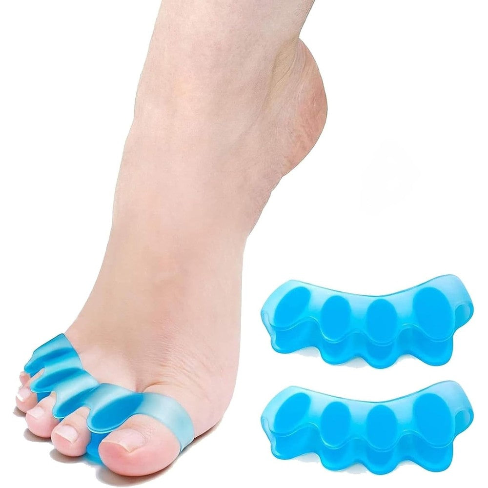 Nonstop silicone big toe corrector front view blue