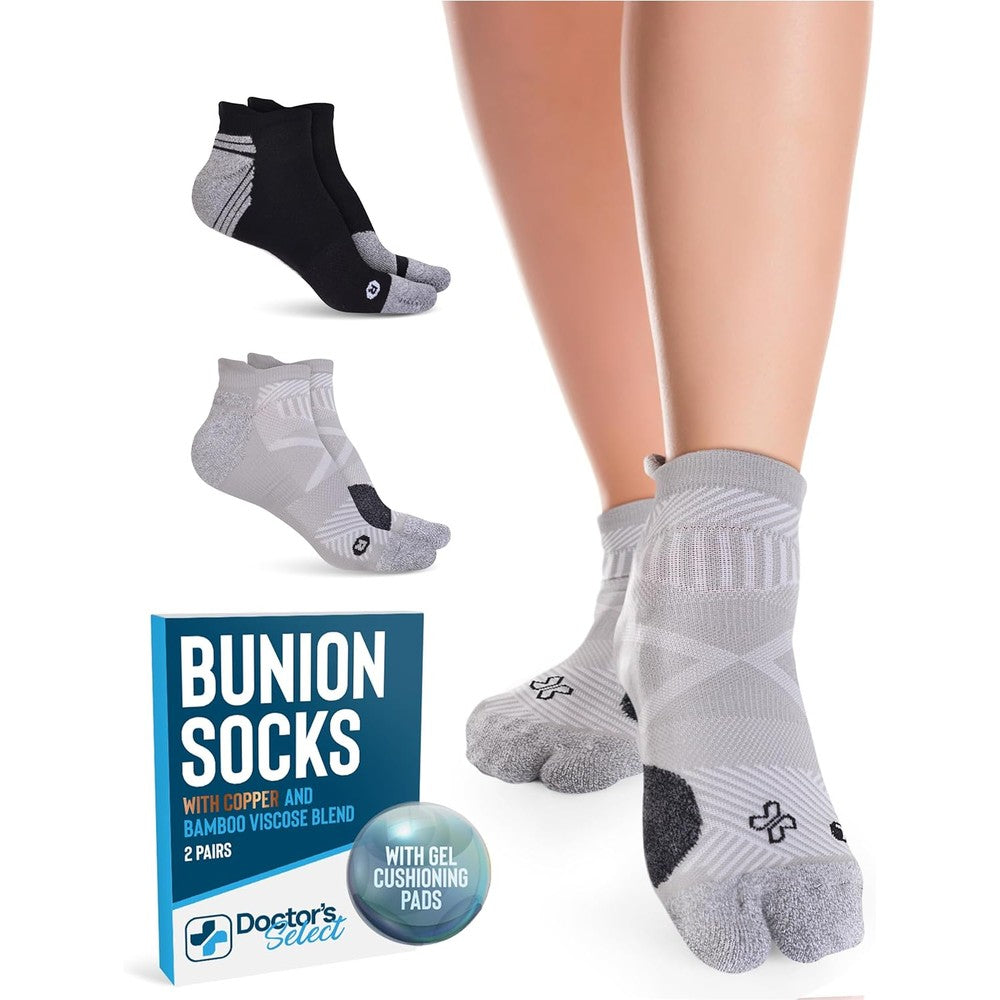 Doctor's Select bunion relief socks front view with toe separator