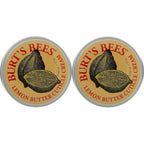 Burt's Bees Lemon Butter Cuticle Cream double pack front view showing the classic round yellow metal tins.