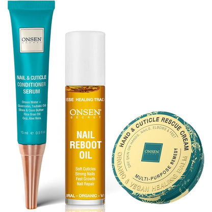 Onsen Secret Nail and Cuticle Rescue Kit front view packaging