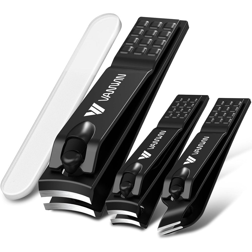 Vanwin 4-Pack nail clipper set with glass file front view