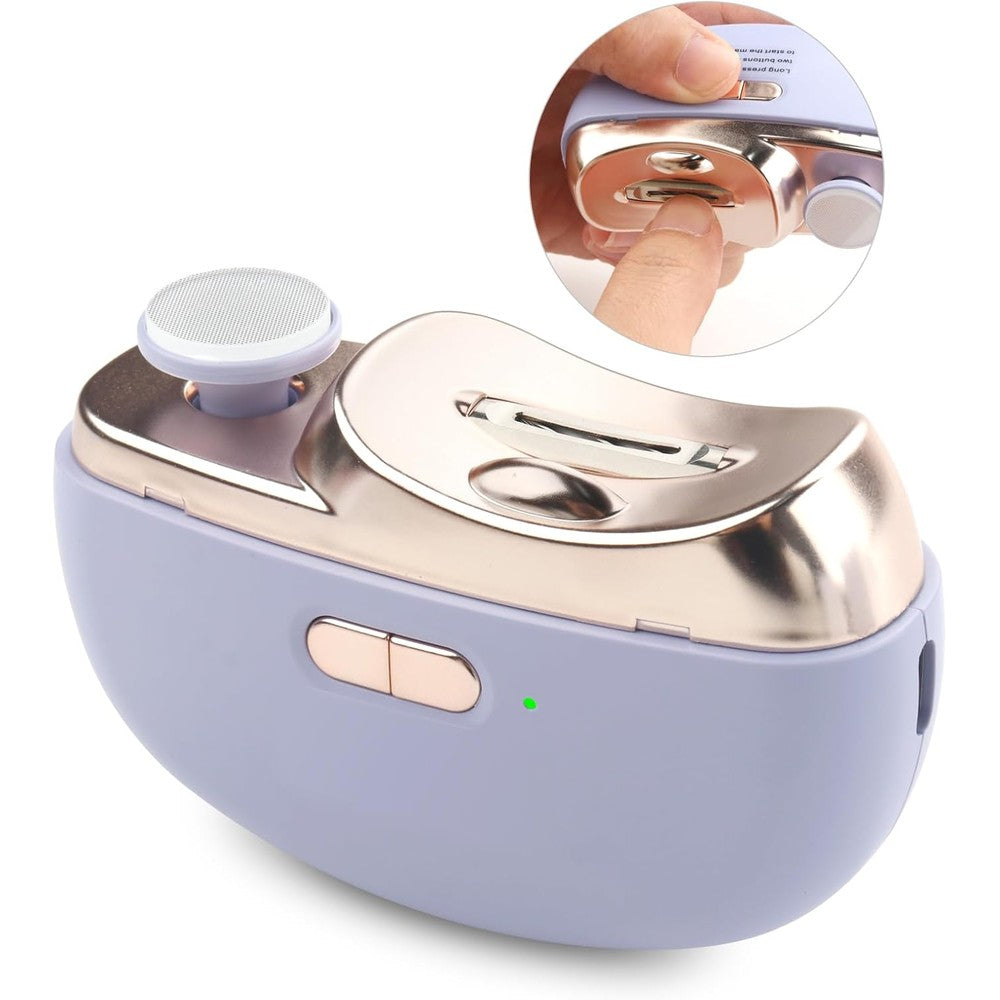 Kiwtreby 3-in-1 electric nail clipper purple front view
