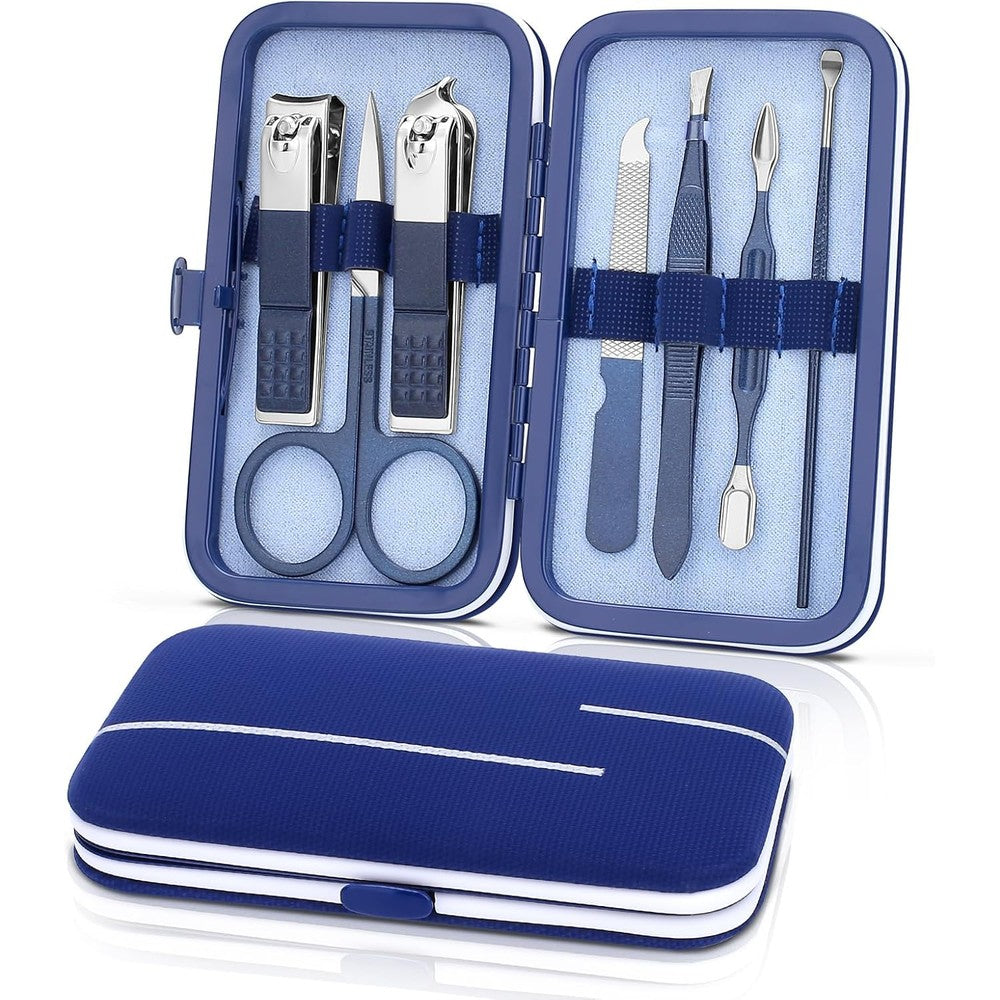LifHap 7 in 1 manicure and pedicure set in blue case