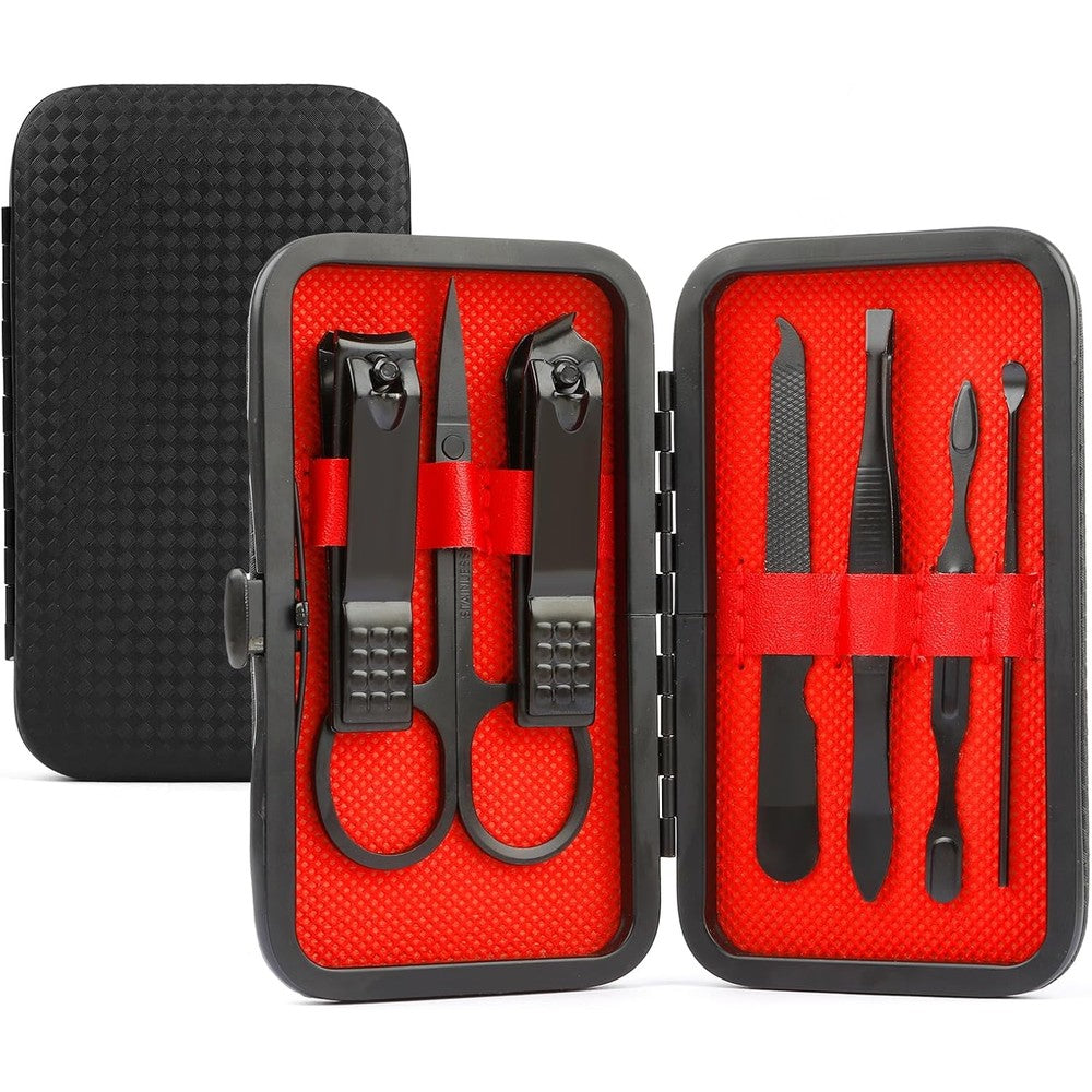 Qeymn 8 In 1 Stainless Steel Manicure Grooming Kit front view