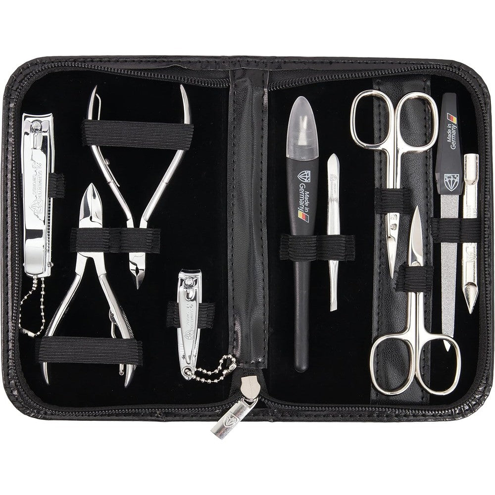3 Swords Germany 10 piece manicure pedicure kit in black case
