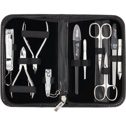 3 Swords Germany 10 piece manicure pedicure kit in black case
