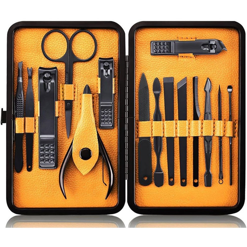 Keiby Citom professional 15-piece stainless steel grooming kit front view