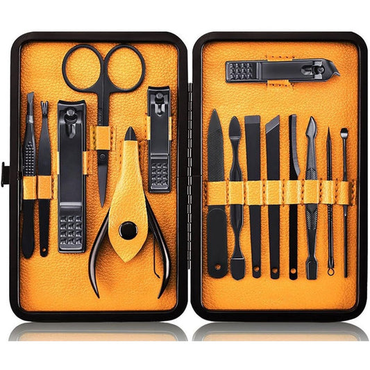 Keiby Citom professional 15-piece stainless steel grooming kit front view