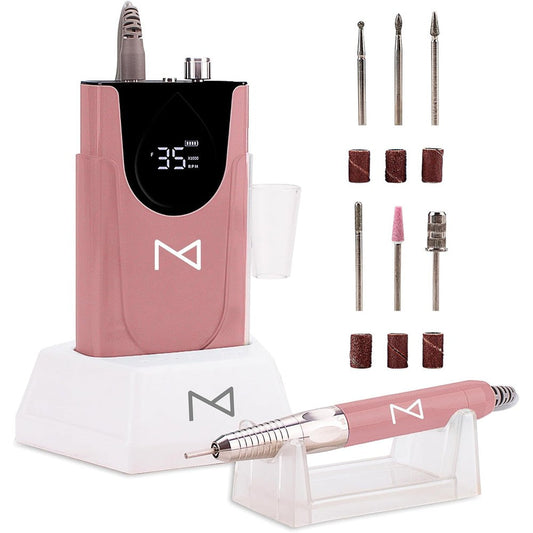 M Max Professional Nail Drill Machine front view in rose gold finish.