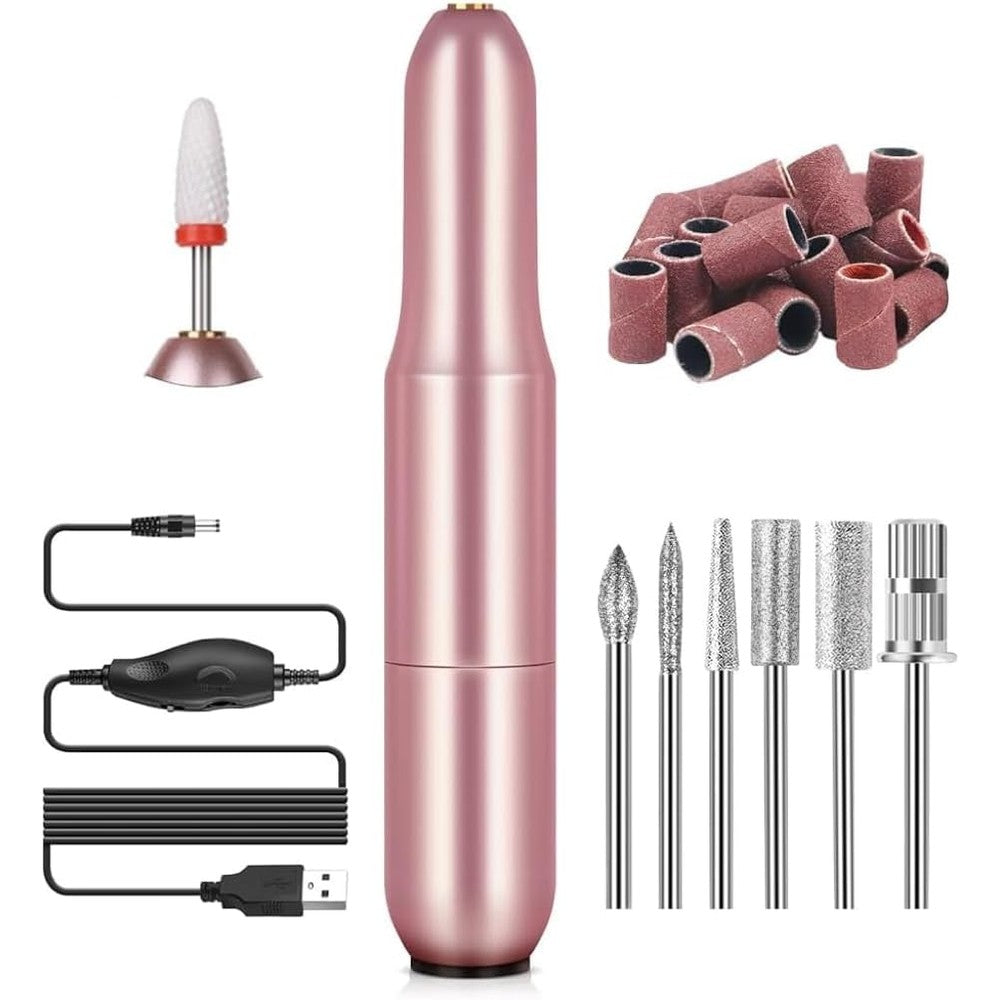 Saviland electric nail drill professional rose gold front view kit with accessories