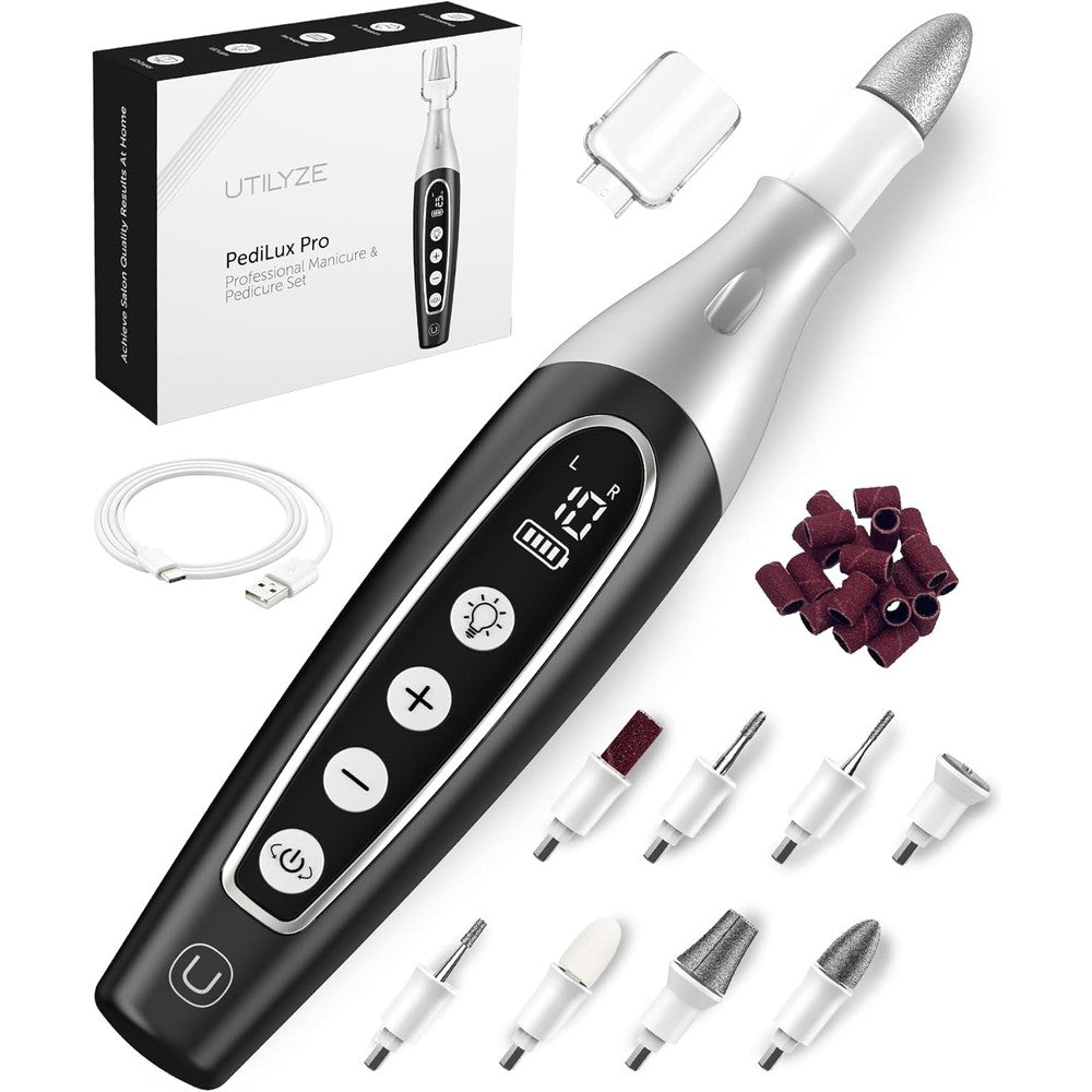 Utilyze PediLux Pro professional cordless manicure pedicure kit black