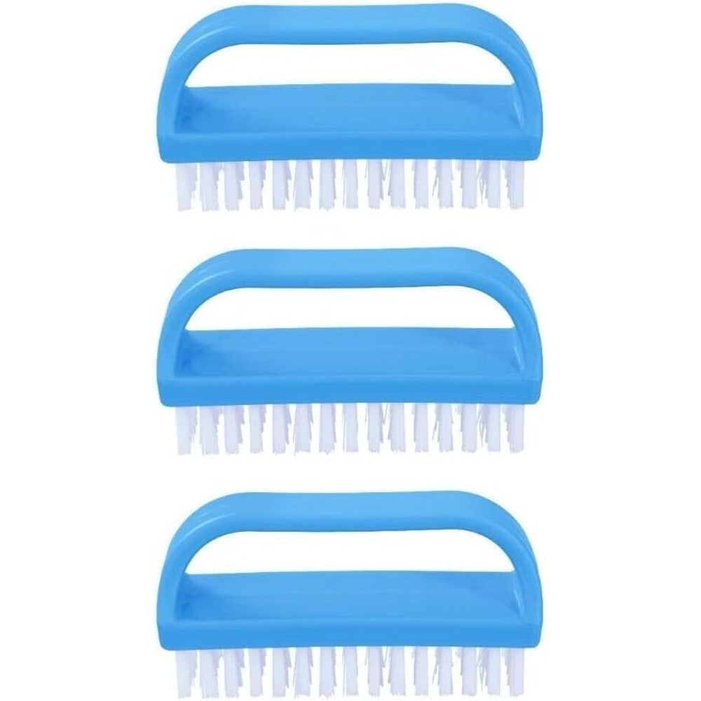 Superio nail scrubber brush front view blue color three pack set