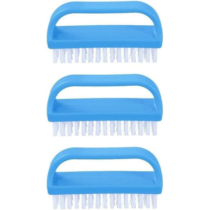 Superio nail scrubber brush front view blue color three pack set