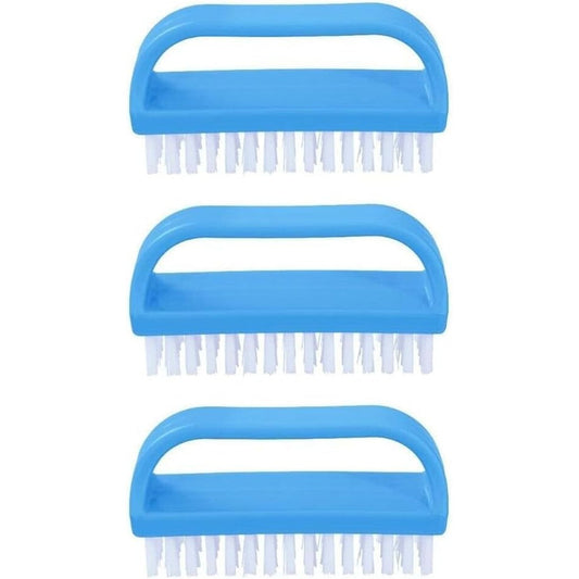 Superio nail scrubber brush front view blue color three pack set