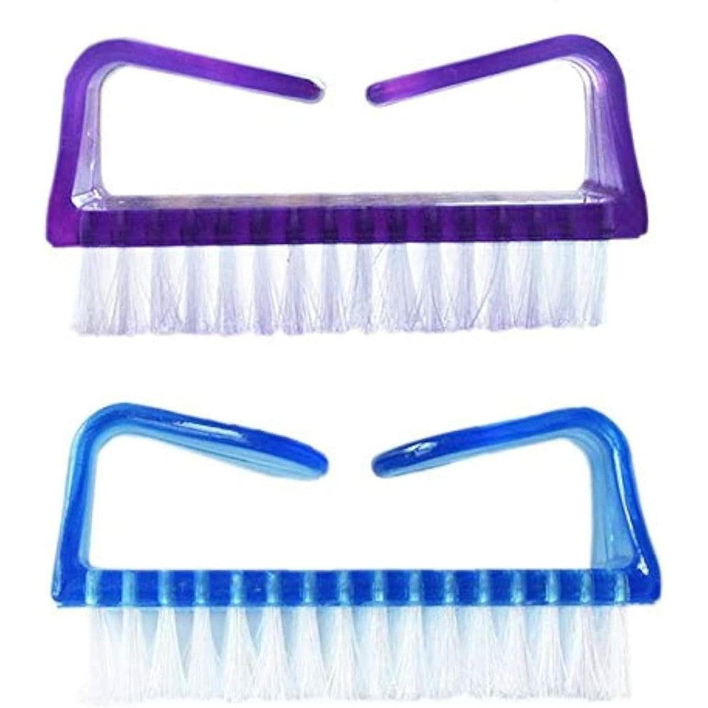Leline's nail brush two pieces handle grip cleaner pack front view