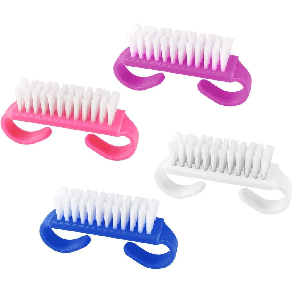 Hanwer handle grip nail brushes front view in four colors