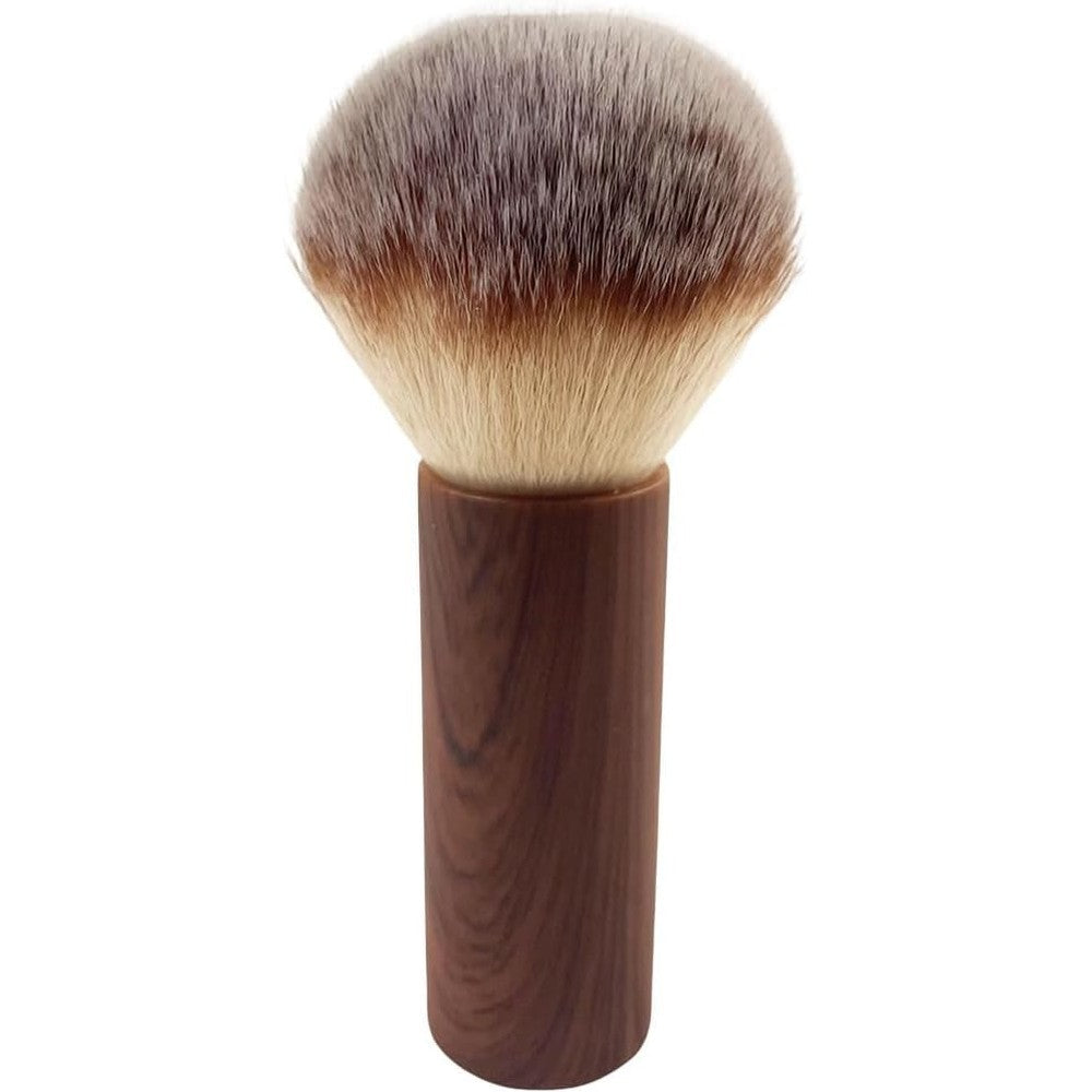 Finrray nail art dust brush brown front view showing soft round synthetic bristles