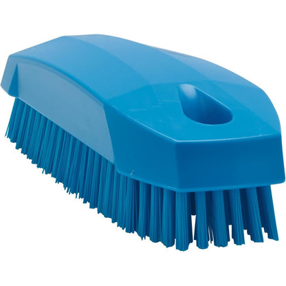 Vikan 64403 Stiff Nail Brush blue front view