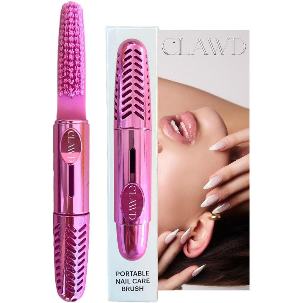 My Store CLAWD Nail Brush in pink showing the front view for fingernail cleaning
