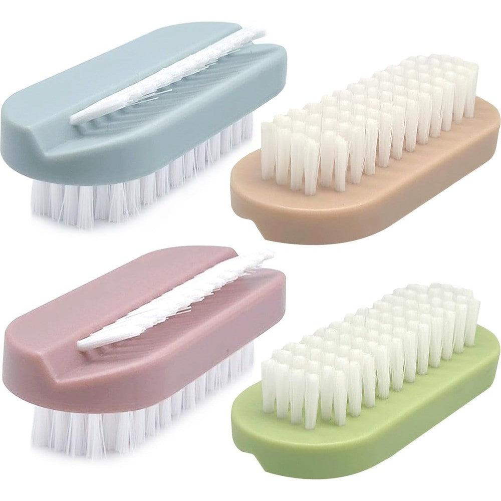 Lyqaq two sided nail brush front view showing blue and white options for hand scrubbing