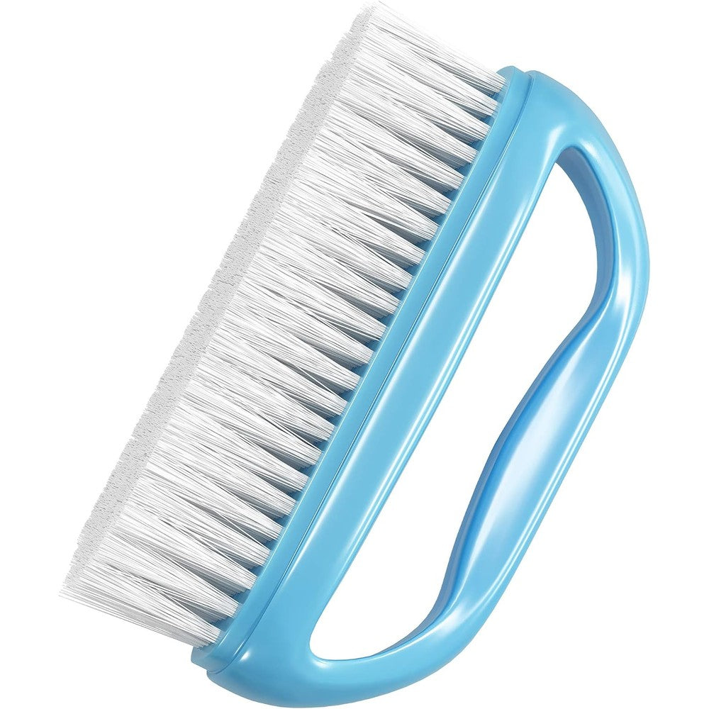 Konex Perfect Grip Large Hand and Nail Brush blue front view showing white bristles