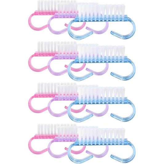 Yofan 12 Pack Handle Grip Nail Brush set front view