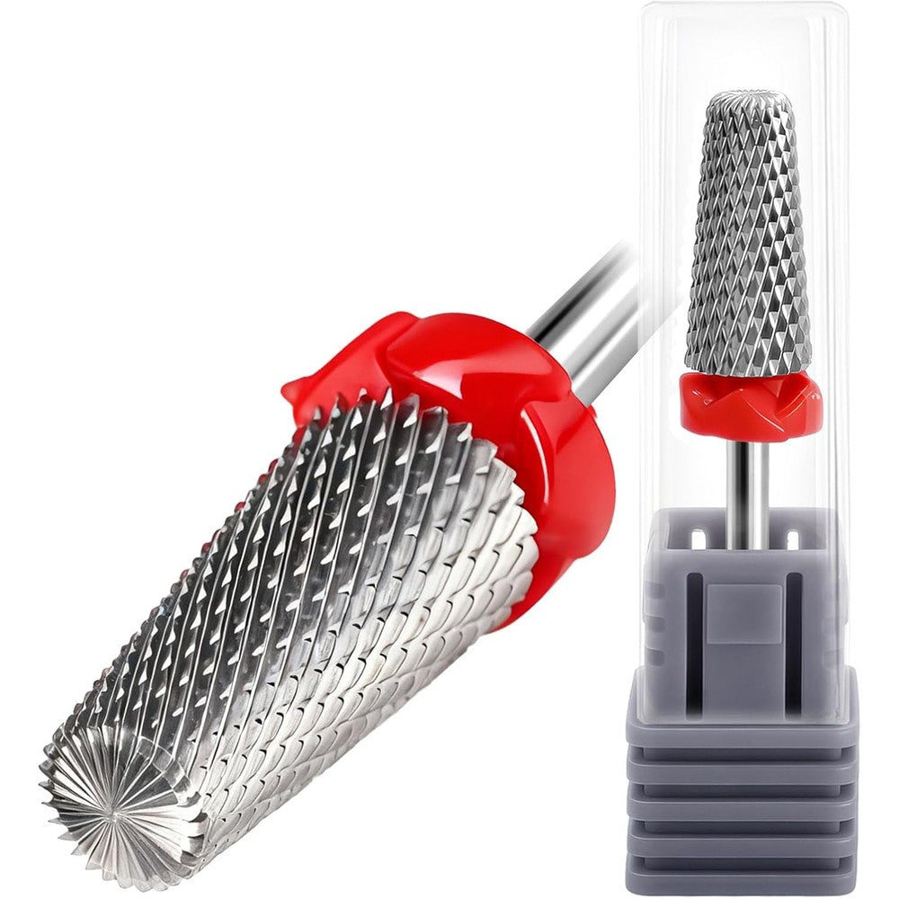 Fantexy 5-in-1 tungsten carbide nail drill bit front view showcasing fine grit teeth