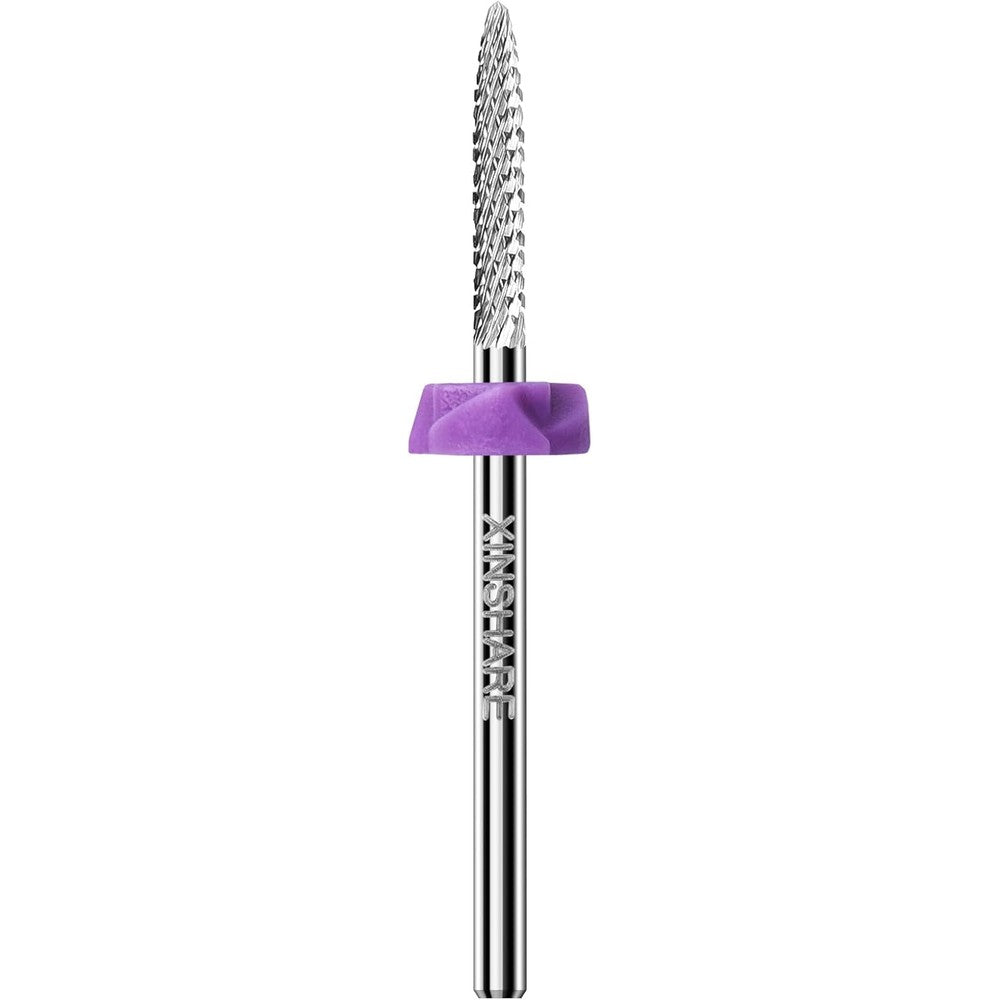 Xinshare safety under nail cleaner drill bit front view showing fine tungsten carbide flutes.