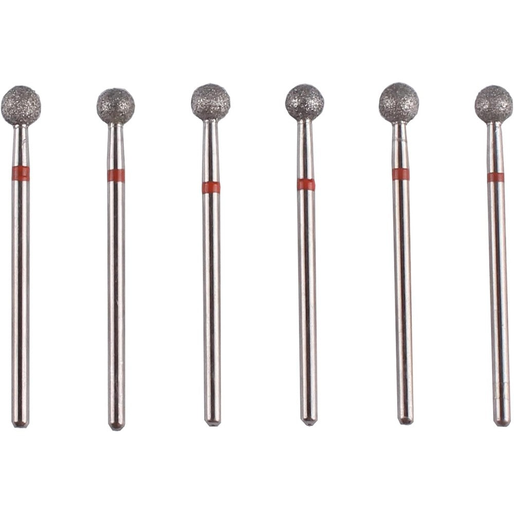 MZCMSL professional diamond ball bits cuticle drill bit set front view inside clear storage case