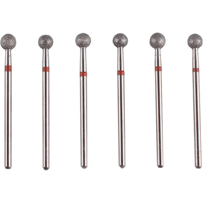 MZCMSL professional diamond ball bits cuticle drill bit set front view inside clear storage case