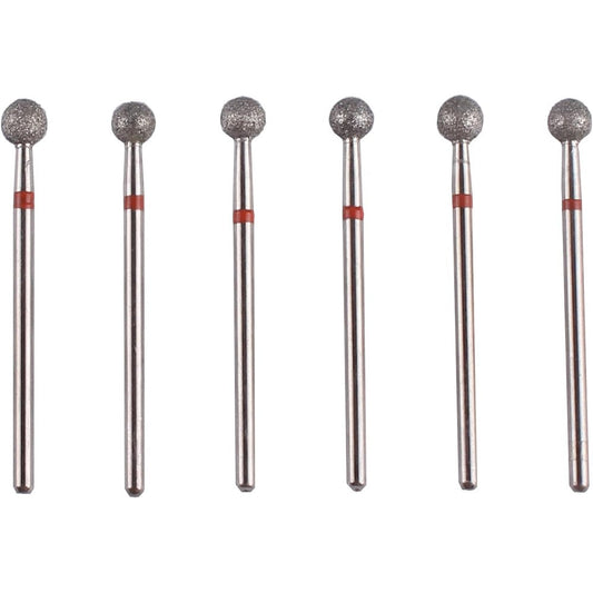 MZCMSL professional diamond ball bits cuticle drill bit set front view inside clear storage case