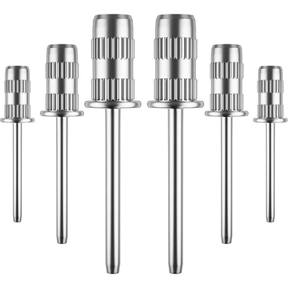 Difenni nail drill mandrel bits set front view showing six stainless steel shafts.