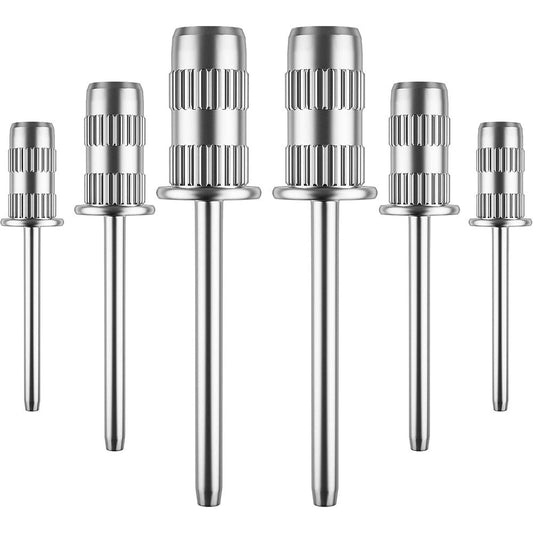 Difenni nail drill mandrel bits set front view showing six stainless steel shafts.