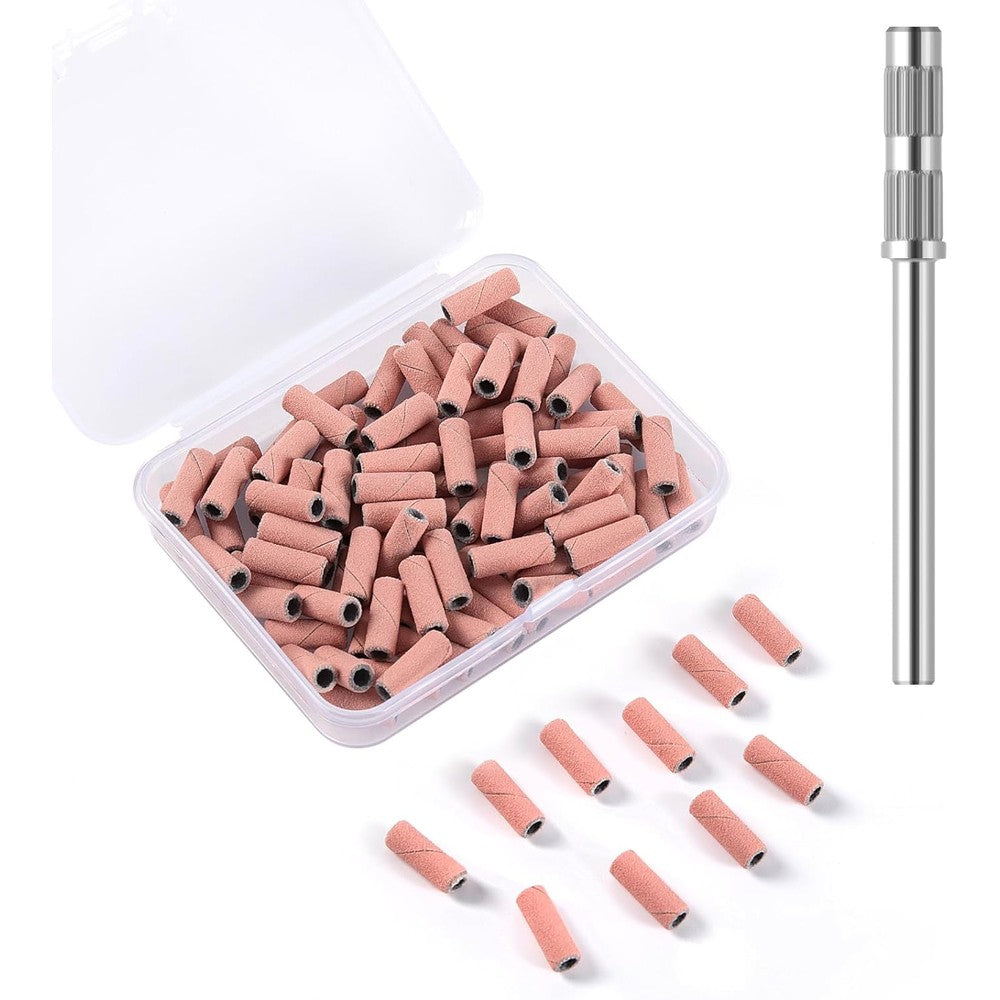 BitnBith 100pcs Small Nail Sanding Bands set front view