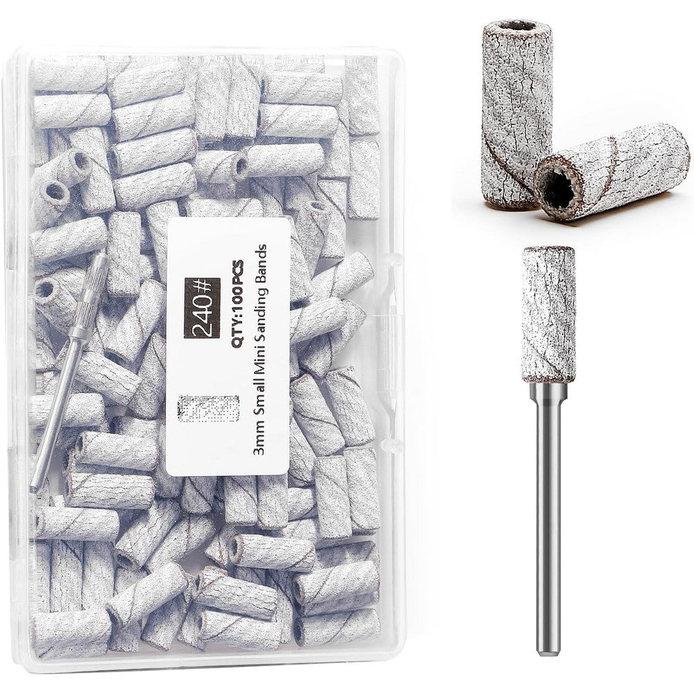 Eruika nail drill sanding bands set with mandrel bit front view
