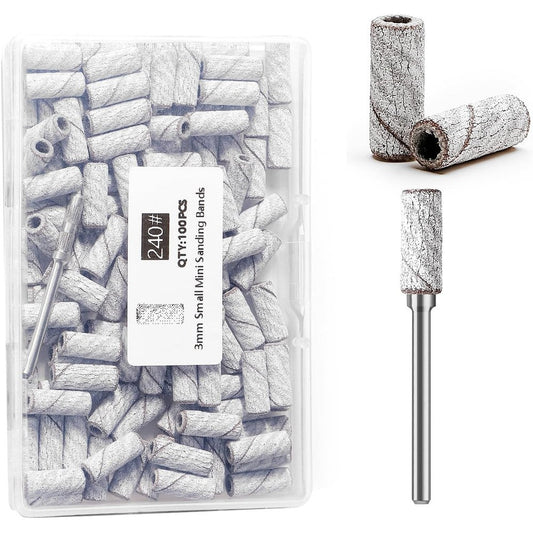 Eruika nail drill sanding bands set with mandrel bit front view