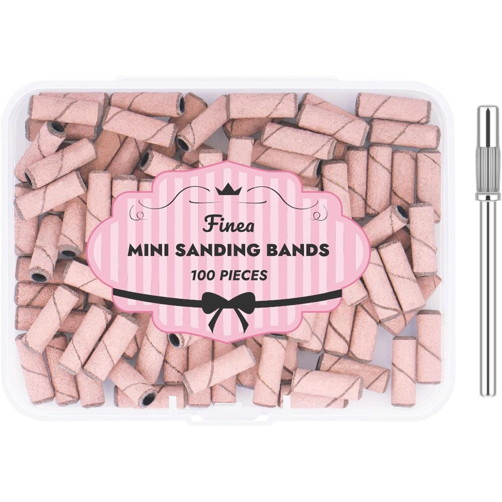 Finea 100 piece 180 grit sanding bands set for nail drill