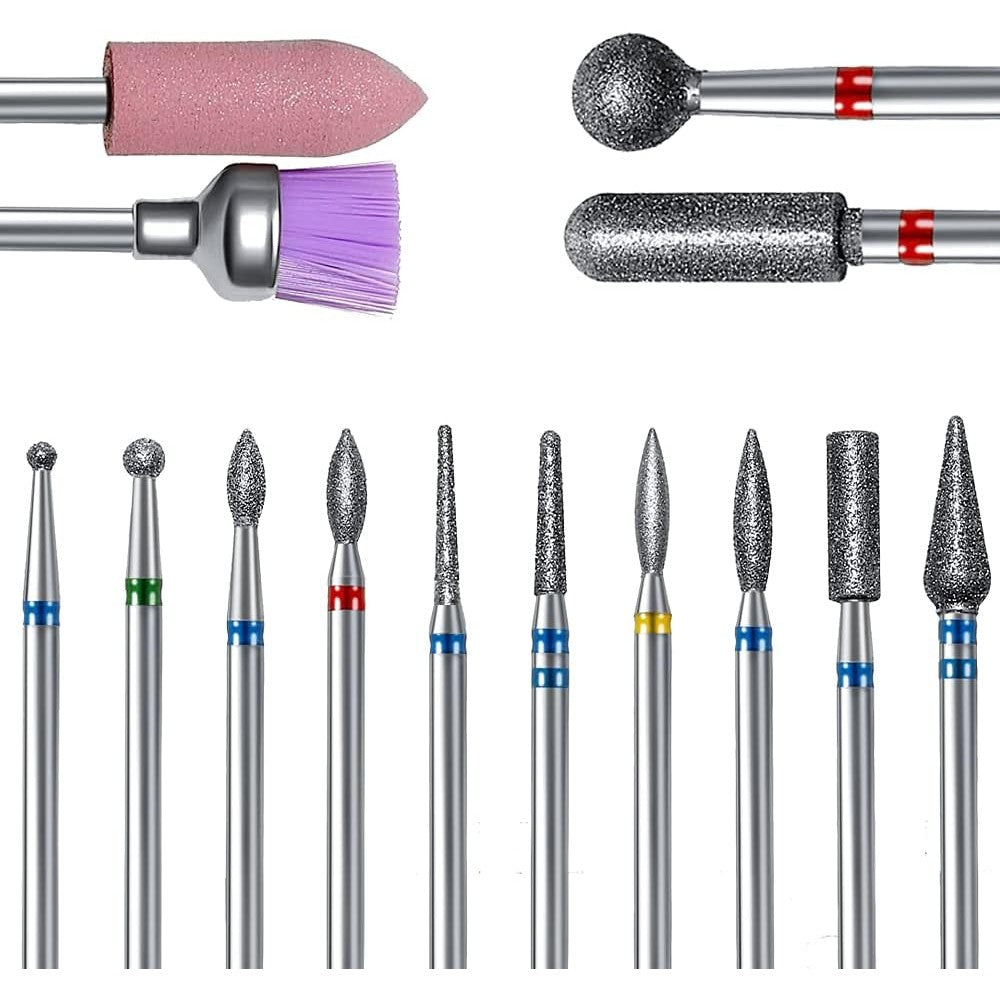 Eruika 14 piece nail drill bits kit front view