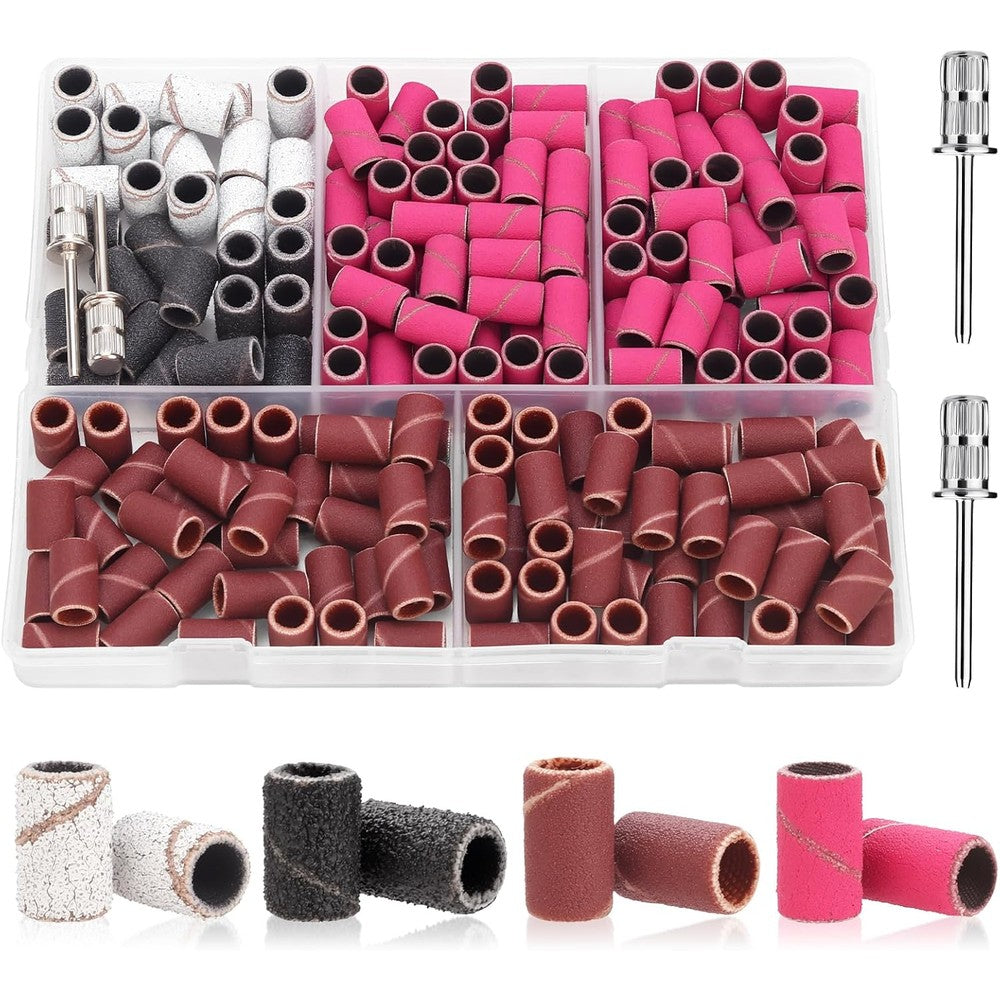 Cpoxiti 190 pieces nail drill sanding bands set front view