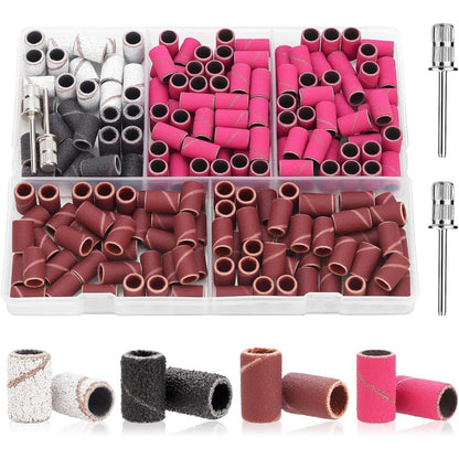 Cpoxiti 190 pieces nail drill sanding bands set front view