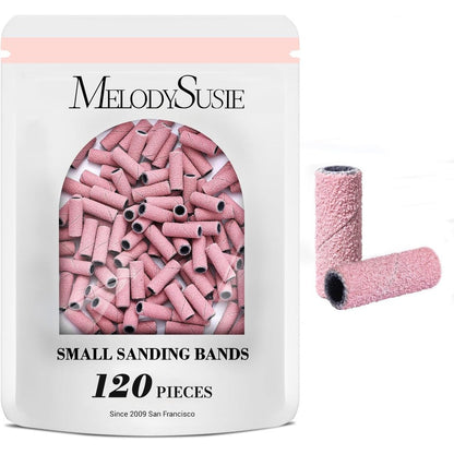 MelodySusie 120 pieces pink sanding bands for nail drill