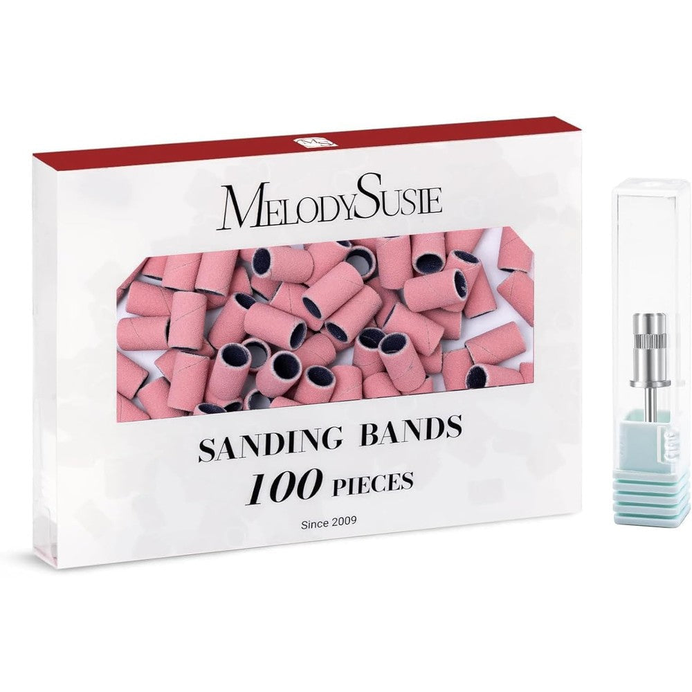 MelodySusie 100 piece 180 grit nail drill sanding bands set
