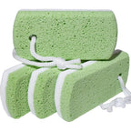 Dr. Entre's Pumice Stones for Feet 4 Pack front view showing green and white textures