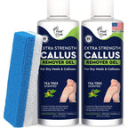 Foot Cure callus remover gel bottle and pumice stone set front view